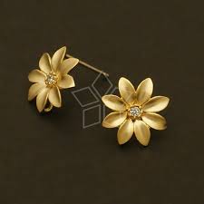 Si 466 Mg 2 Pcs Little Flower Earrings Matte Gold Plated Etsy Gold Earrings Designs Indian Jewellery Design Earrings Gold Jewellery Design Necklaces