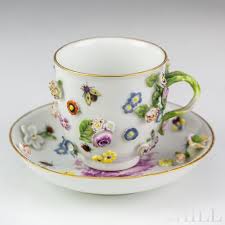 Paragon cup&saucer 1st anniversary hm queen elizabeth ii coronation 1954 a1678m. Sold Price Antique Meissen Floral Encrusted Teacup Saucer Set February 3 0120 1 00 Pm Est Tea Cups Tea Cup Design Tea Cup Saucer