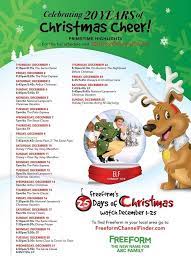25 Days Of Christmas Freeform 2021 Schedule List 2018 Christmas Movie Schedule On Tv Christmas Movie Night 25 Days Of Christmas Christmas Tv Specials