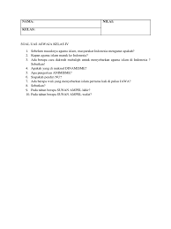 Soal Uas Aswaja Kelas Iv
