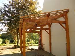 Preau 1 Pente Fixe A Un Mur Charpente Idees Jardin Pergola