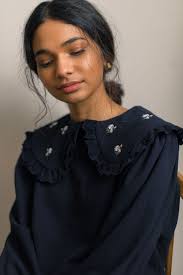 Wild Daisy Embroidered Sweatshirt, Navy