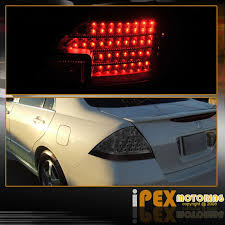 2006 2007 Honda Accord 4dr Jdm Black Headlights W Led Tail Light Covers Smoke Black Headlights Tail Lights Covers Honda Accord