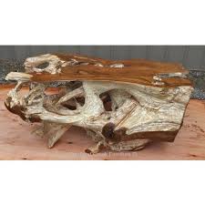 Rustic Heavyweight Teak Root Coffee Table Natural Whitewash Finish Burled Wood Table Burled Wood Coffee Table