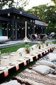 We've put together a collection of dinner party ideas, recipes, menu ideas, and preparation tips. 5 Party Themes To Say Goodbye To Summer Coco Kelley Outdoor Dinner Backyard Party Backyard Dinner Party