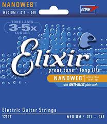 Elixir Strings Electric Guitar Strings W Nanoweb Coating Medium 011 049