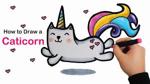 How to draw a unicorn step by step. How To Draw A Caticorn Easy Cat Unicorn Drawing Youtube