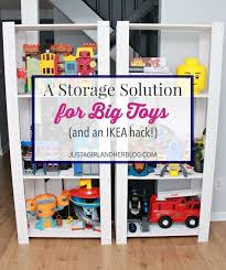 A Storage Solution For Big Toys And An Ikea Hack Toy Room Storage Toy Room Organization Kids Room Organization