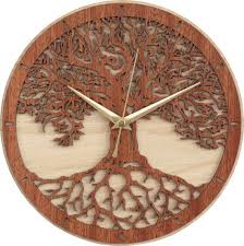 Tree Of Life Clock In Wood Limited Production Etsy Wooden Clock Handmade Wall Clocks Wood Clocks