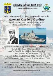 Sono già trascorsi 25 anni dalla morte del marinaio cosimo carlino, sidernese appena 19enne imbarcato sul… 14 2 1991 Cosimo Carlino La Voce Del Marinaio