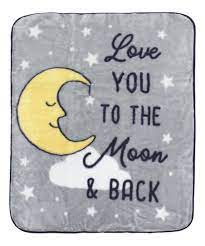 Hudson Baby Gray Love You To The Moon Back Receiving Blanket Best Price And Reviews Zulily