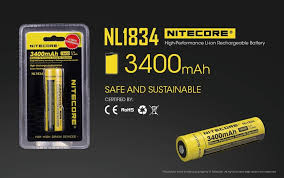 Nitecore Nl1834 3400mah High Capacity Rechargeable 18650 Battery