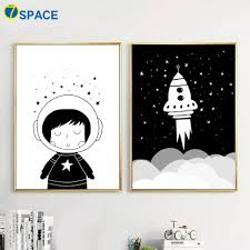 Charming decoration for baby room, cultivate baby's ability of number looking for creative nursery and baby room decor ideas? Cartoon Child Rocket Canvas Painting Wall Art Canvas Posters And Prints Nordic Poster Black White Wall Pictures Kids Room Decor Buy At The Price Of 3 33 In Aliexpress Com Imall Com
