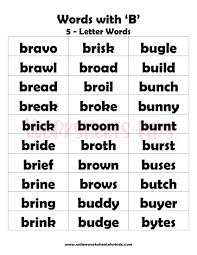 Some of the b words for kids are ball, banana, boil, bake, bar, bear, bare, been, beat, boat, . Free Words That Begin With B And Printable For Kids