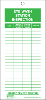 Weekly eyewash inspection log : Eye Wash Station Inspection Tags Eye Wash Station Station Water Station