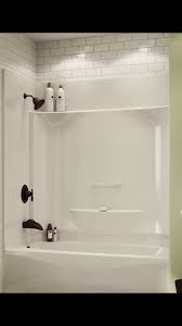 Have you completed a subway tile shower before but it was a very small standing shower and now you're looking at your large, full tub shower and considering tiling the whole wall above the tub, rather than just a short surround? Subway Tile Above Shower Insert Shower Insert Subway Tile Around Bathtub Tile Around Bathtub