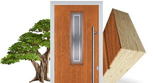 Solid wood skeleton+3pcs mdf strips veneer material: Solid Core Composite Doors Composite Door Shop
