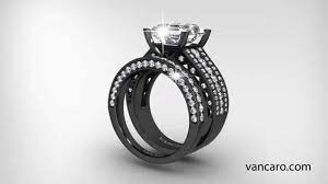 Vancaro Vintage Inspired Engagement Ring Wedding Set Wedding Ring Sets Black Wedding Ring Sets Wedding Ring Sets Unique