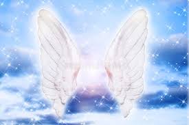 Angel Wings Over Blue Sky With Divine Light And Stars Sponsored Blue Wings Angel Sky Stars Ad Angel Blue Aesthetic Image