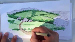 Linescapes Drawing Landscape Architecture How To Draw With Watercolors Landscape Design Drawings Landscape Drawing Tutorial Landscape Architecture Drawing