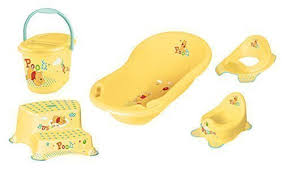 Disney winnie the pooh & friends 4 piece bathroom accessory set free shipping. Baby Bathroom Set 5 Piece Disney Winnie The Pooh Baby Bathtub Potty Toilet Seat Step Stool 2 Steps Nappy Bucket Buy Online In Cambodia At Cambodia Desertcart Com Productid 50432280