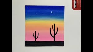 You can see a list of materials and full tutorial written directions (with pictures) over on my website!visit. Cactus At Sunset Painting Easy Desert Sunset Acrylic Painting For Beginners Simple Sunset Youtube