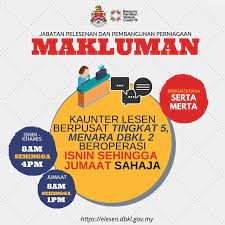 Sekalung penghargaan kepada pegawai dan kakitangan jabatan pertanian yang berpencen pada bulan. Dewan Bandaraya Kuala Lumpur On Twitter Makluman Awam Waktu Operasi Kaunter Lesen Berpusat Jabatan Pelesenan Dan Pembangunan Perniagaan Dbkl Di Menara Dbkl 2 Jalan Raja Laut Beroperasi Seperti Mana Tertera Berkuatkuasa Serta