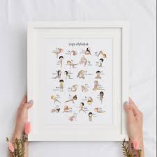 Make sure you carefully c Yoga Alphabet Illustration Kinder Zimmer Kunst Yogi Kunst Etsy