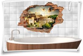 Italienische fliesen von flaviker pisa strahlen luxus und asthetik aus dekoration diy. Fliesen Aufkleber 3d Fliesen Bild Fliesen Tattoo Wand Durchbruch Badezimmer Deko Italienisch Italien Reise N Rom Amphitheater Medianlux Shop
