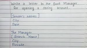 How to write your bank account details. Write A Letter To The Bank Manager For Opening A Saving Account Handwriting Youtube