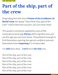 Top Definition Part Of The Ship Part Of The Crew Originating From The Move Pirates Of
