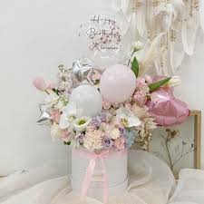 Flowers in balloons with lights. Fresh Flowers Delivery Singapore Same Day Flower Delivery