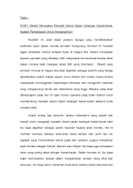 Pahami dulu sumbernya sebelum mulai mencari cara mengatasi masalah. Doc Karangan Obesiti Docx Chai Shiuan Academia Edu