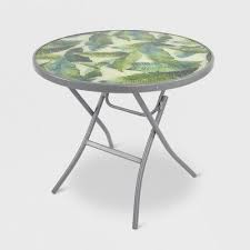 The Patio Dining Table From Thresholda Is A Functional And Stylish Solution To Small Outdoor Spaces This Round Patio Table Diy Patio Table