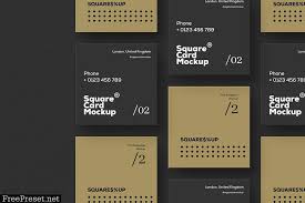 The unusual format for the unique designs to be introduced! Square Business Card Mockup 849y7dg