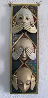 Hear No Evil See No Evil Speak No Evil Wall Art Hear No Evil See No Evil Speak No Evil Masks Wall Hanging In 2020 See No Evil Evil Mask Unusual Art