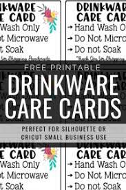 But, i decided to spice them up a bit and offer a free set of shaped printable case cards today. Printable Drinkware Care Cards My Designs In The Chaos