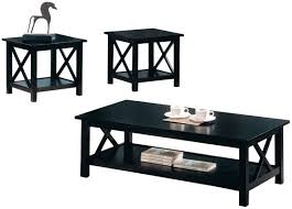 Constructed with combination of solid and composite wood in dark espresso finish. 5909 3 Pc Red Barrel Studio Donny Espresso Finish Wood Coffee And End Table Set With Cross Design Legs