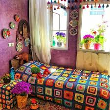 Crochet Granny Square Blanket Manzelmag Istenilen Renk Ve Olcude Bebek Battaniyesi Yatak Ortusu Koltuk Bohemian Style Interior Vintage Home Decor Home Decor