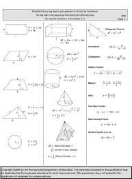 98 Pssa Grade 8 Formula Sheet Formula Grade Pssa 8 Sheet