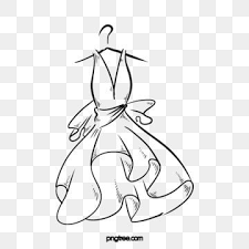Hand Drawn Black And White Line Drawing Female Wedding Dress Illustration Wedding Clipart Black And White Hand Painted Lovely Png Transparent Clipart Image A Flower Line Drawings Simple Line Drawings Black