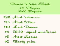 Reference For Bunco Prizes I Like A 10 Or 20 Buy In