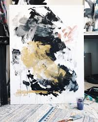 Abstract Black And White Watercolor Painting Large Abstract Painting Filled With Golds Copper Black And White Gold Abstract Painting Abstract Abstract Art Painting