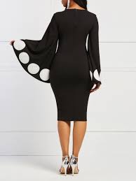 Material Spandex Silhouette Bodycon Dress Length Knee Length Sleeve Length Lon Women Bodycon Dress Long Sleeve Cocktail Dress Cocktail Dresses With Sleeves