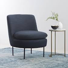 Modern Curved Slipper Chair Small Chair For Bedroom Comfy Chairs White Accent Chair