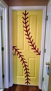 Painted My Daughters Door To Her Room Softball Fastpitch Softball Bedroom Kids Sports Room Softball Room