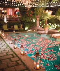 Marvelous Swimming Pool Lights Are Vital For Limitless Swimming Day And Night Time Backyard Wedding Pool Pool Wedding Decorations Pool Wedding