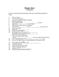 But if you still don't believe me, take our quiz below. Slogan Quiz By Ms K And Ela Teachers Pay Teachers