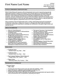 clinical research associate resume
