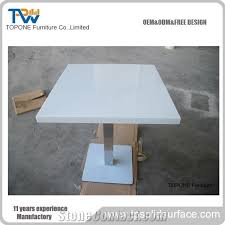 A good mix of the two may be the best option. White Acrylic Solid Surface Square Table Tops Design Interior Stone Artificial Marble Stone Restaurant Table Tops Design From China Stonecontact Com
